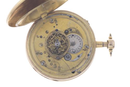 GOLD POCKET WATCH WITH AUTOMATON CHIMING