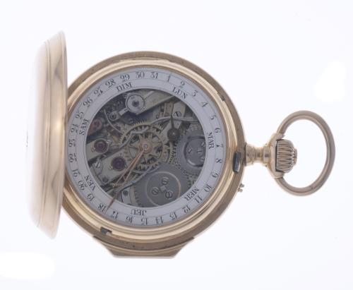 GOLD POCKET WATCH WITH CALENDAR