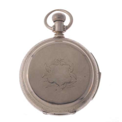 WALTHAM, GOLD POCKET WATCH WITH AUTOMATON