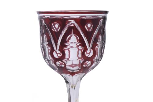 LARGE BOHEMIA GLASS GOBLET, CIRCA 1920.