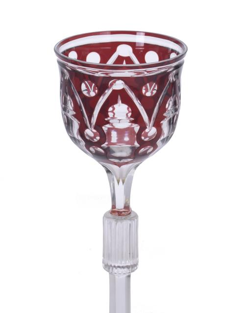 LARGE BOHEMIA GLASS GOBLET, CIRCA 1920.