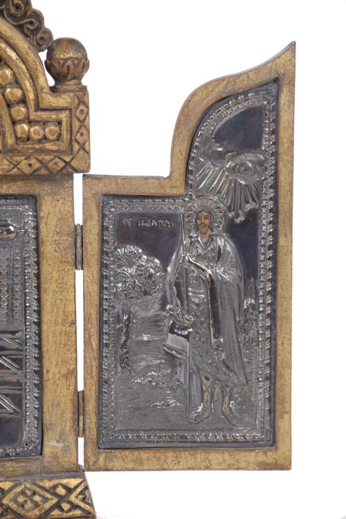 20TH CENTURY RUSSIAN SCHOOL. TRIPTYCH ICON.