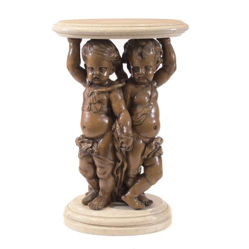 CARVED WOOD PEDESTAL COLUMN, 20TH CENTURY.