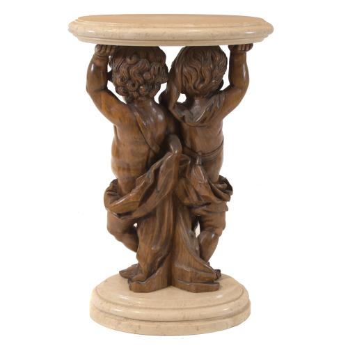 CARVED WOOD PEDESTAL COLUMN, 20TH CENTURY.