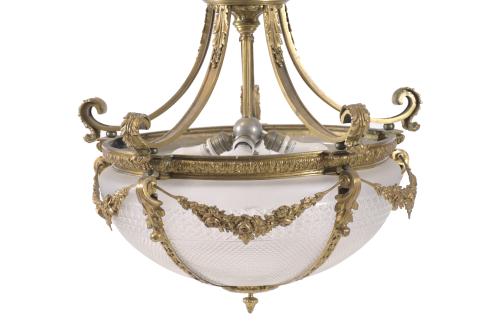 BÉLLE ÉPOQUE STYLE CEILING LAMP, CIRCA 1950.