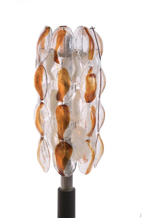 ATTR. TO MAZZEGA. PAIR OF MURANO GLASS FLOOR LAMPS, CIRCA 1