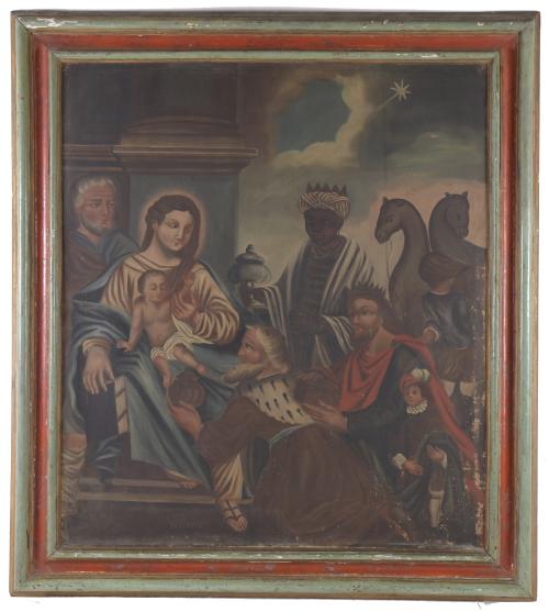 18TH-19TH CENTURIES, SPANISH SCHOOL. "THE ADORATION OF THE 