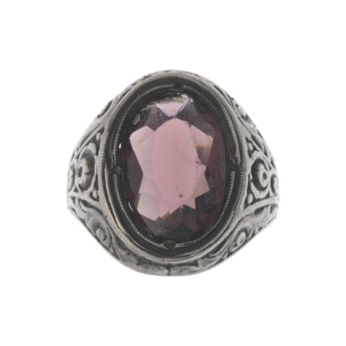 SILVER AND ROSE QUARTZ RING