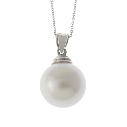 PENDANT WITH PEARL AND LINKS CHAIN WITH DIAMONDS