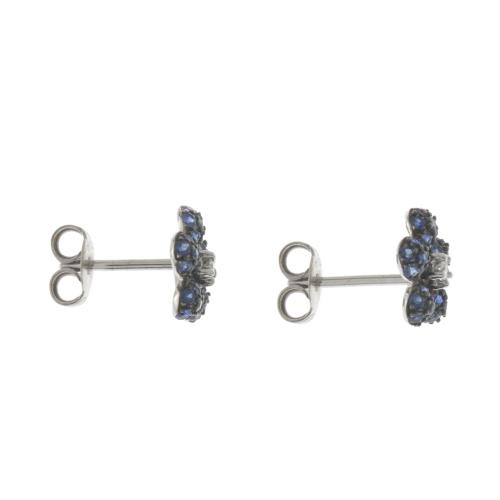 FLOWER-SHAPED EARRINGS WITH SAPPHIRES AND DIAMONDS