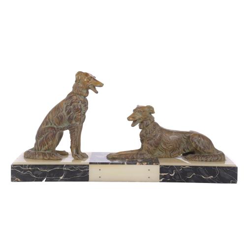 20TH CENTURY FRENCH SCHOOL. "PAIR OF DOGS", CIRCA 1920 - 19