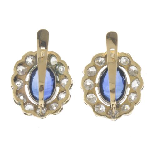 ROSETTE EARRINGS WITH TOPAZES AND DIAMONDS