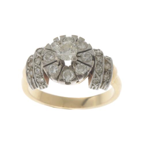 DIAMONDS ROSETTE RING, 1920&#39;S STYLE