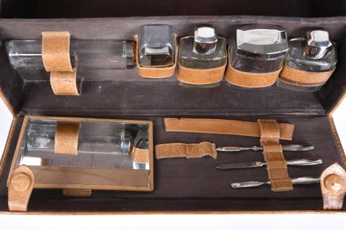 Suitcase with travel utensils, second half 20th century.