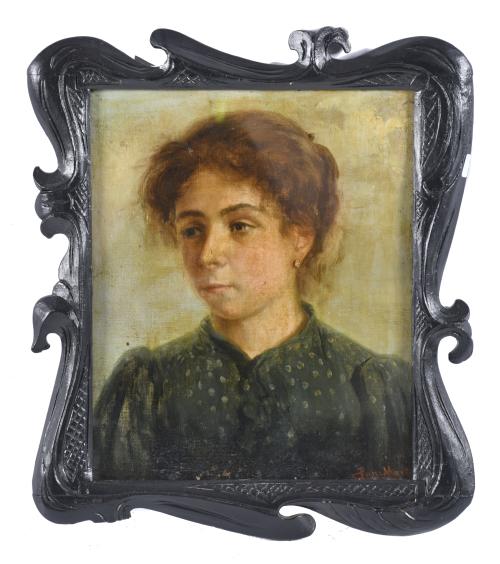 JAUME PONS MARTÍ (1885-1931).  "Retrato de su mujer, María Pujol".