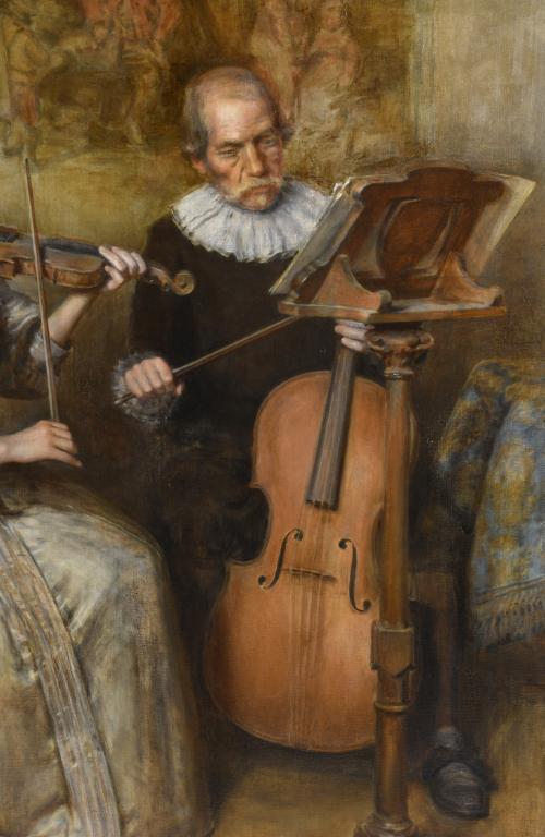 ROMÁN RIBERA CIRERA (1848-1935). "La lección de música".