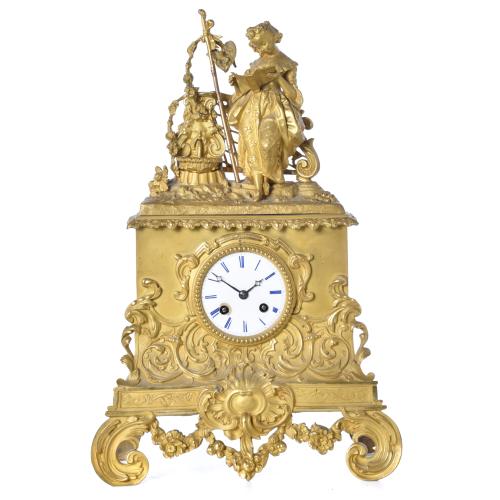 Reloj de sobremesa Louis Philippe, siglo XIX. 