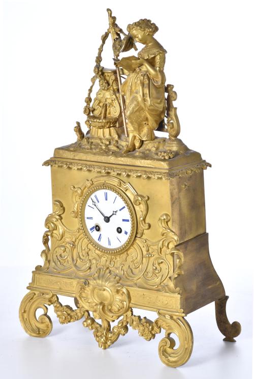 Reloj de sobremesa Louis Philippe, siglo XIX. 