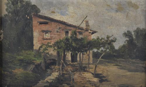 MIGUEL CARBONELL Y SELVA (1855-1896). "Paisaje cerca del Llobregat".