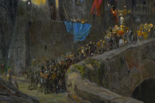 JULIO BORRELL (1877-1957). "Procesión".