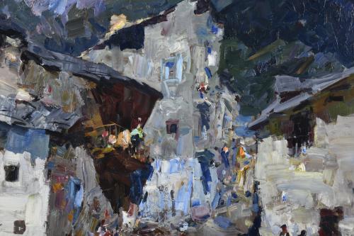 JOSEP SERRASANTA (1916-1998). "Pueblo de montaña".