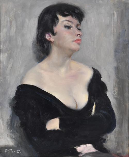 RAMÓN PICHOT SOLER (1924-1996). "Mujer de negro".