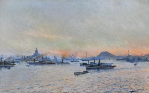 LLUÍS GRANER (1863-1929) "Puerto Ilha Fiscal, Río de Janeiro".