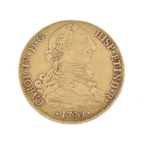 Moneda de 8 escudos Carlos IV. 1790