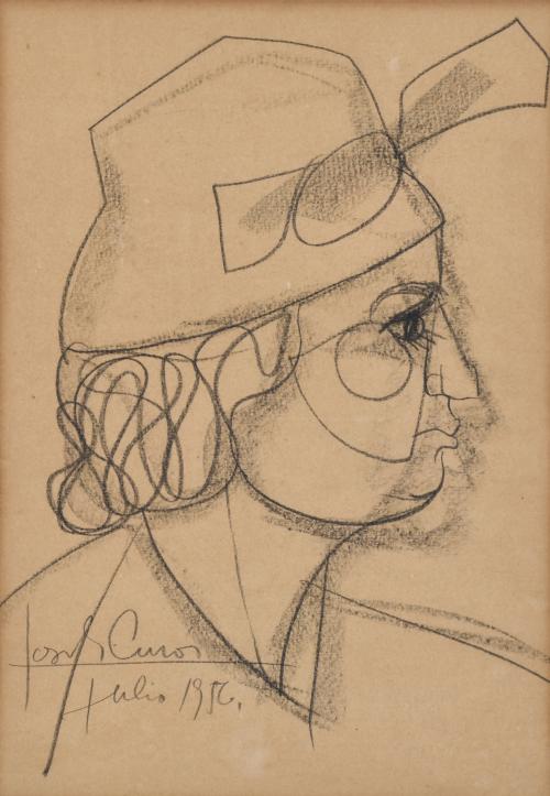 JORDI CURÓS (1930-2017).   "Retrato", julio, 1956.