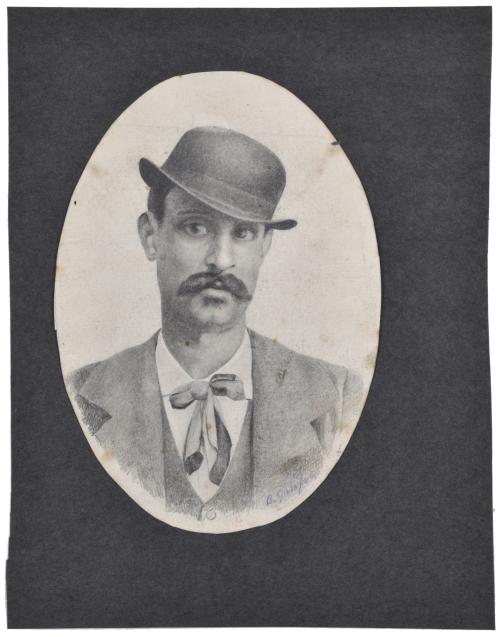 BALDOMERO GALOFRE I GIMÉNEZ (1849-1902). "Caballero con bigote y bombín".