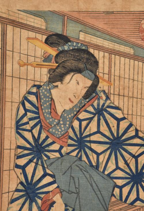 UTAGAWA KUNISADA II (1823 - 1880).   “Geisha”, período Edo,