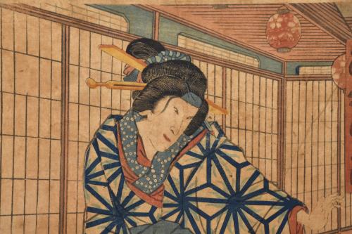 UTAGAWA KUNISADA II (1823 - 1880).   “Geisha”, período Edo,