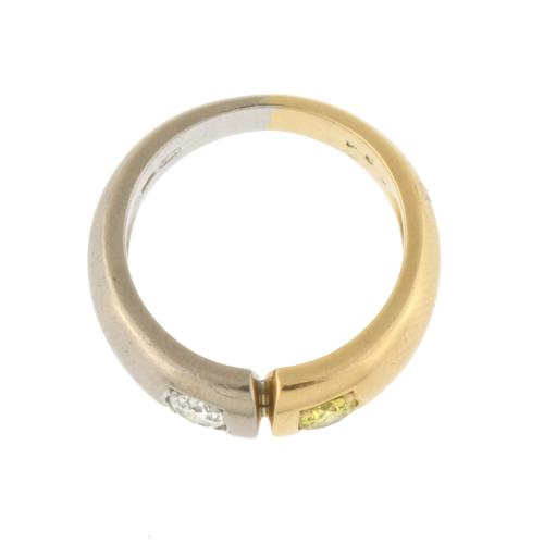 GEORG JENSEN, anillo en oro bicolor con diamantes