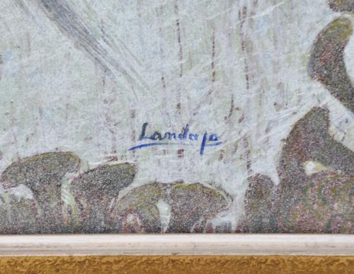 ESCUELA ESPAÑOLA, SIGLO XX. "LANDAJO". "Peces". 