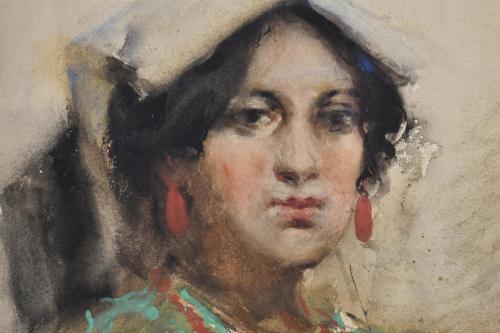 RICARDO BRUGADA PANIZO (1867-1919) "Retrato joven", Roma.