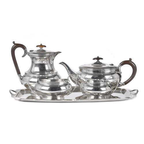 HUKIN & HEATH LTD. English silver tea set, 20th century.