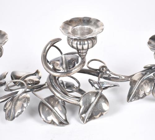 Small silver candlestick, 20th century.