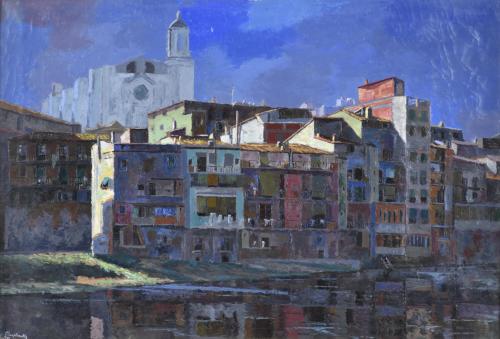 AGUSTI PERA PLANELLS (1908-?). "Vista de Girona", 1950.