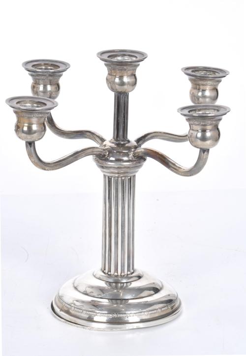 Pair of silver candelabra, 20th century.