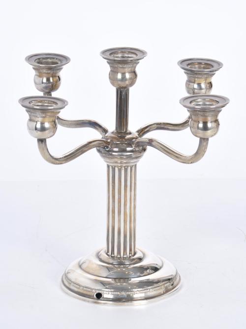 Pair of silver candelabra, 20th century.