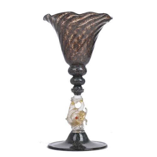 Murano glass goblet, 20th century.