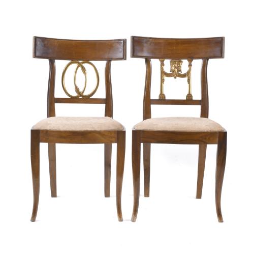 Pair of Fernandine chairs, 19th century.