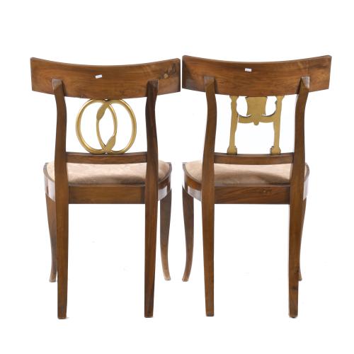 Pair of Fernandine chairs, 19th century.