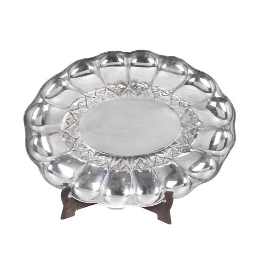 Silver tray, second half 20th century.