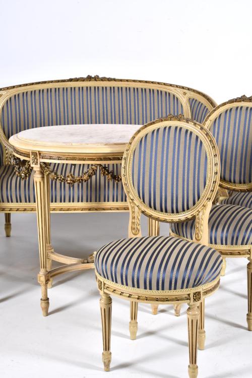 Louis XVI style living room set, 20th century.