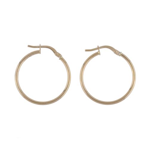 Gold creole earrings.