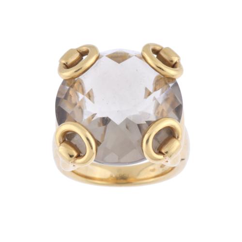 GUCCI, anillo con cuarzo fumé.