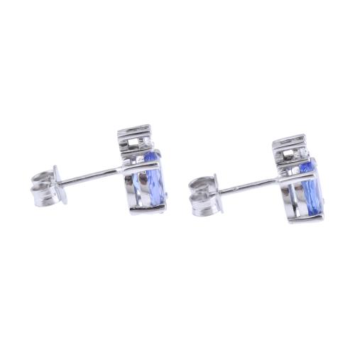 Pendientes con tanzanitas y diamantes