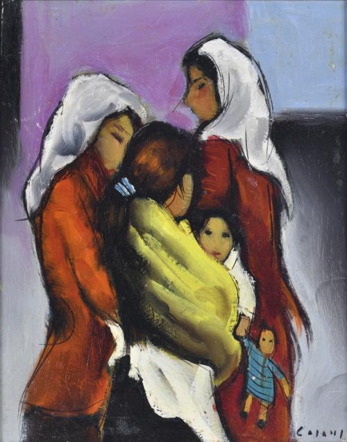 JESUS CASAUS MECHO (1926-2002). Pareja de obras sobre "Muje