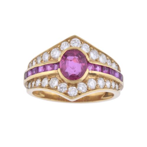 Rubies and diamonds ring.